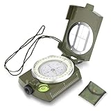 Professioneller Militär-Kompass, wasserdicht, mit Fluoreszenz-Effekt und Trageriemen, wasserdicht und stoßfest, für Wandern, Camping und Bergsteigen