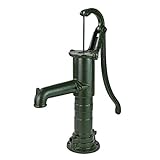 DEMA Handschwengelpumpe – Klassische Schwengelpumpe aus Guss, grün, 1 1/4', Brunnenpumpe, Gartenpumpe, manuelle Wasserpumpe für Garten & Brunnen
