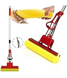 Trade Shop – PVA Mop-Mop, saugfähig, mit Teleskopgriff, Trocknungsstreifen