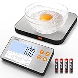 Geteilt Küchenwaage Edelstahl, [Neueste] Hochpräzise 1G-15KG Lebensmittelwaage Digitalwaage mit Hintergrundbeleuchtetem LCD Display, Flüssigkeitsmessung, Zählfunktion, Tara, Batterien inklusive