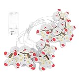 PEPLAYTAL LED Weihnachtsbeleuchtung Lichterkette Warmweiße Leds Batteriebetrieben Dekorative Innenbeleuchtung mit Gingerbread Man Design für Festliche Weihnachtsdeko und Stimmungsvolle