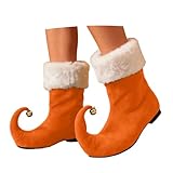 Generisch Weihnachtselfenschuhe und Stiefel für Erwachsene, Lustige Schuhe mit Weihnachtsglocken für Weihnachtsdekorationen, Festliche Verkleidung, Stiefel Weihnachtsschuhe für die Karnevalsparty