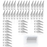 50 Stück Schneiden-Ersatzklingen-Set, Gravur-Bastelmesser, präzise scharfe Klingen für Heimwerker, Hobbymesser, Schneiden (Silber)