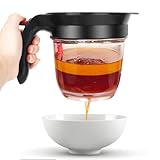 Grease Separator Jug for Sauces, Fat Separator 1000 ml, Double Filtration Grease Separator, One Button Press Release Dispenser, Easy Separation of Fat
