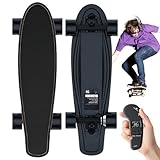 pealiritansemen Elektro-Skateboard Mit Fernbedienung, Nylonmaterial, Max. 23 km/H, Tragbares Cruiser-Skateboard, 4 Einstellbare Geschwindigkeiten + Echtzeit-Leistungsanzeige, Für Erwachsene,A