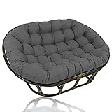 Doppeltes üBergroßEs Papasan, Egg Chair Kissen Doppeltes Papasan Stuhlkissen, Komfortables Stuhlpolster Egg Chair Kissen HäNgesessel Sitzkissen füR GartenmöBel,Dark Gray,67 * 47 * 6in
