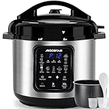 Aigostar Schnellkochtopf 6l, 18-in-1 Multikocher, Warmhalte, Antihaftbeschichteter, Einfache Reinigung, 1000 W Pressure Cooker, Rice Cooker, Slow Cooker, Dampfgarer, Joghurtbereiter und Speisewärmer