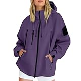 Generisch Regenjacke Damen Leicht Softshelljacke - Sommerjacke Atmungsaktiv Fahrradjacke Übergangsjacke Ultraleicht Funktionsjacke Dünne Outdoorjacke Wasserdicht Windbreaker