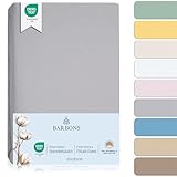 Barbons Spannbettlaken für Baby/Kinderbett - 100% Jersey-Baumwolle Oeko-TEX Standard 100 Zertifiziert 60x120cm Bettlaken für Babybett (Hellgrau)