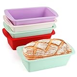 5 Stück Silikon Backformen,Backform Rechteckig, 20x9.5x 5.5cm,Kastenform Silikon für Kuchen und Brote,Silikonformen Backen,Silikon Backform,Airfryer Silikonformen Brotformen Zum Backen Zubehör Set