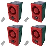 Jialouboo 4 x Solar-Bewegungsmelder-Alarm mit Fernbedienung, 130 dB Ton, Licht, Alarm, Sirene, Ton, Alarmanlage, Sicherheitsalarmsystem