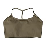 Sport BH Damen Sexy Rückenfrei Gepolstert Bra Starker Halt Spaghettiträger Bralette Damen Ohne Bügel Seamless BHS mit Y-Rücken Minimizer Büstenhalter Crop Tank Tops Bustier für Yoga Joggen Gym