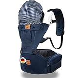 MALA MATI Babytrage ab 3. Lebensmonat, atmungsaktiv mit Sonnenschutz und Seitentaschen, bis 20 kg, Multiposition bis 6 Positionen, verstellbar, ergonomische Bauchtrage für Mutter und Kind