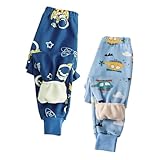 XINYUNZU 2er Pack Thermohose Kinder Baumwolle Gefütterte Hose Winterhose Kuschel Jogginghose Thermo Leggings Freizeithose Sporthose Casual Fleecehose Warme Hosen für Jungen und Mädchen Blau 110