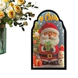 EUBEISAQI LED-Spiegel mit Weihnachtsmann, festlich beleuchtet, holografischer Weihnachtsmann, helles dekoratives Ornament für Kinder und Erwachsene, Weihnachten, Party, Schlafzimmer, Wand
