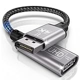 Tanzato DisplayPort auf HDMI Adapter,Geflochten 4K Stecker auf Buchse Unidirektionaler DP auf HDMI Adapter,Displayport HDMI Adapter Kompatibel Mit Laptops,Desktops,Lenovo,Dell,HP,HDTV,Projektor usw