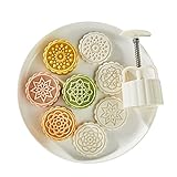Dcaknri Mittherbstfest Ausstechformen Chinesischen Stil Keks Fondant Dessert Handpresse Dessertform Mondkuchen Pressformen Handdruck Mondkuchen Formen