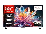TCL 55T6C 55 Zoll QLED Fernseher, 4K UHD Fire TV, HDR10+, Dolby Vision & Atmos, Smart TV mit Sprachsteuerung mit Alexa, Google Cast & AirPlay 2