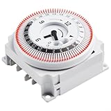 HomeVortex 1 x mechanischer 24-Stunden-Zeitschaltuhr, 10 bis 55 Grad Celsius, maximale Einstellzeit 24 Stunden, PC-Material