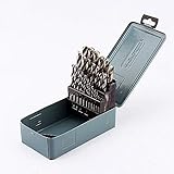 25-Teiliges Spiralbohrer-Set, HSS-Metallbohrer-Set, 1 Bis 13 mm Metall-Spiralbohrer-Set, Bohrwerkzeug für Gehärtete Metalle, Edelstahl, Tragbar