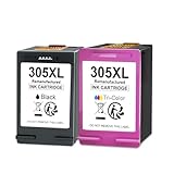 305 XL Patronen Ersatz für HP 305 Druckerpatronen XL Schwarz und farbig für HP DeskJet 2700 2710 2720 2722 DeskJet Plus 4100 4120 4130 Envy 6000 6010 6020 6032 Envy Pro 6400 6420 (1 Schwarz + 1 Farbe)