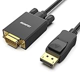 BENFEI DisplayPort auf VGA Kabel 1,8M, Unidirektional DP DisplayPort Computer to VGA Monitor 1080P Stecker zu Stecker Vergoldetes Kabel, kompatibel mit Lenovo Dell HP ASUS und anderen Marken