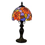 Tischlampe im Tiffany-Stil, 20,3 cm (8 Zoll), Pastorale Sonnenblume, Buntglas, Nachttischlampe, Kinderzimmer, Nachttisch, Schreibtischlampen mit Legierungssockel für Wohnzimmer, Schlafzimmer, Knopf (
