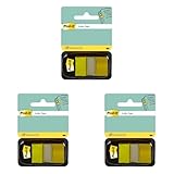 Post-it Index Haftstreifen, Standard, Gelb, 50 Stück, 25.4 x 43.2 mm - Für Dokumente und Wichtige Informationen (Packung mit 3)