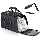 Romon Transportbox Katze Katzentransportbox, Katzentransporttasche Haustiertragetasche Katzentragetasche Katzentasche für Kleine Katzen und Hunden Welpen bis 6kg, Transport Tasche mit Schultergurt