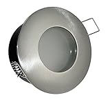 230V LED Aqua IP65 Badstrahler Badezimmer Einbaustrahler Deckenstrahler in edelstahl geb + 230V GU10 5W Leuchtmittel = 50W POWER LED kaltweiss/tageslichtweiss