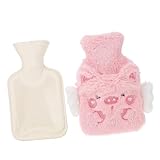 FRCOLOR 1stk Wassergefüllter Wärmbeutel Lasst Uns Container Für Heiße Kompressenflasche Hand Füße Bauchwärmer Zusammenklappbar Winter Handwärmer Kalt Kühl Nass Teenager Liner Rosa Gummi