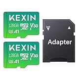 KEXIN 128GB Micro SD Karte 2er-Pack MicroSDXC Speicherkarte + SD Adapter für Action-Kamera GoPro Drohne und Tablet, Lesegeschwindigkeit bis zu 95MB/s, 4K UHD-Videoaufnahme TF Card, C10, U3, A1, V30