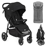 Joie Litetrax Buggy Set mit Thermo-Fußsack | Komfortabler Sportwagen für Stadt & Gelände, Flex-Federung, Einhand-Faltmechanismus, UV 50+, pannensichere Reifen - Shale