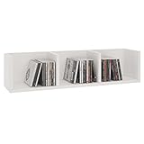 CARO-Möbel CD DVD Regal Stars Wandregal Hängeregal mit 3 Ablagefächern in weiß, Dekorationsregal