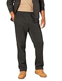 Amazon Essentials Herren Fleece-Jogginghose mit offenem Saum (erhältlich in Übergrößen), Dunkelgrau Meliert, M