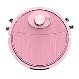 SpirWoRchlan Mini Reiniger Kehrroboter mit Akku Roboter Automatischer Saugroboter Ultra Slim Leise Reinigt Hartböden bis Mittelflor Teppiche Integraler Speicher Mehrere Reinigungsmodi Rosa