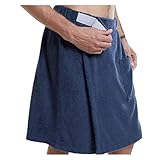 Weiches tragbares Herren-Badetuch mit Tasche, Bademäntel, Duschtuch, Sauna, Fitnessstudio, Schwimmen, Urlaub, Spa, Bad, Strandtuch, Blau, Größe XL