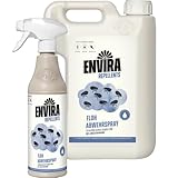 Envira Floh Abwehrspray 500 ml + 2 Liter - Spray mit Langzeitwirkung gegen Flöhe, Katzenfloh, Hundefloh - Mittel gegen Flöhe für Wohnung & Möbel - Effektives Flohmittel & Flohschutz