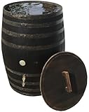 Fassl Baron Holzfass 300 Liter geölt Deckel & Hahn Regentonne gebrauchtes Weinfass D/H=80/100cm Regenfass Barriquefass Eiche Wasserfass Tonne Bottich Fass