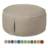 heimtexland Outdoor Pouf Sitzkissen wetterfest Garten Bodenkissen aufblasbar Fußhocker Yoga Lounge Hocker Tisch Party Deko Sitzsack 25x55 Typ551 Taupe
