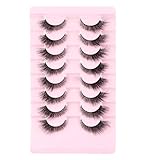 8 Paar Fake Lashes Falsche Eyelashes Wimpern Extensions Natürlich Fuchs-Augen-Wimpern Cat Eye Lashes Katzenaugenwimpern Volumen Wiederverwendbar