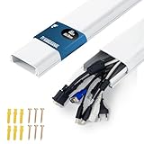 shinfly TV Kabelkanal 0.4m – PVC Kabelschacht zur Kabelabdeckung Wand, 1~10 Kabel Verstecken, Kabelkanal Selbstklebend – Ideal für TV-Installation – 40cm(L) x60mm(B) x18mm(H) - Weiß