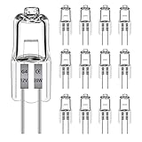 12 Stück G4 Halogenglühbirne 20W 2700k warmweiß 240LM, Halogenlampe G4 20w 12V bis 300C, Halogen G4 Dimmbar Warmweiß für Dunstabzugshauben, Öfen, Mikrowellen