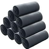 wometo 10er Vorteilspack Fleecedecke oekoTex 130x160 ca. 400g mit Anti-Pilling und Kettelrand dunkelgrau