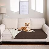 WIKEHOEX wasserdichte Hundedecke - Robuste rutschfeste Hundematte,75x 175cm Outdoor Hundematte Maschinenwaschbar beidseitiger Sofabezug als Schutz für Sofa & Bett-Schokolade + Beige