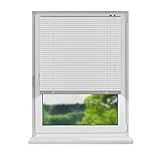 Fensterdecor Aluminium Jalousie 90 x 150 cm in Weiß I Jalousien Innen ohne Bohren zum Klemmen I Lamellen-Rollo für Sicht- und Sonnenschutz mit Wendestab I Standardmaße I Premium Qualität