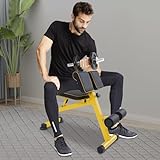 Kaichenyt Hantelbank, Fitness-Stuhl mit Praktischer Stift Bauchmuskelbank Bauchtrainer Max. Tragfähigkeit 300kg für Büro Schwarz, Gelb
