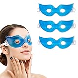 3 Stück Augenmaske Kühlend, Augen Gel Maske Set, Augen Kühlpads Wiederverwendbare, Gel Kühlmaske Warm/Kalt Therapie für Geschwollene und Müde Augen, Augenringe, Migräne