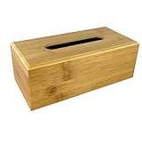 Kosmetiktuchbox aus Bambus, Tuchspender für Taschentücher oder Kosmetiktücher fürs Bad, Tuchbox, Tücherbox für Nachttisch oder Küche, Holz Natur