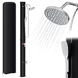Ansobea Solardusche 35 Liter Solar Gartendusche Inkl Schutzhaube und handbrause, schwenkbarer Duschkopf um 180°, integrierte Fußdusche, max. 60°C Sommerdusche für EIN erfrischendes Duscherlebnis